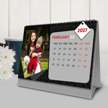 2027 Personalized Desktop Calendar | Table top Photo Calendar | 9 x 6 Inches Horizontal Design 06 - Image 4