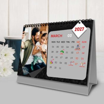 2027 Personalized Desktop Calendar | Table top Photo Calendar | 9 x 6 Inches Horizontal Design 06 - Image 5