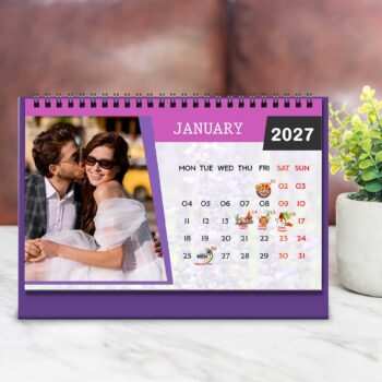 Alternative view of 2027 Personalized Desktop Calendar | Table top Photo Calendar | 9 x 6 Inches Horizontal Design 07