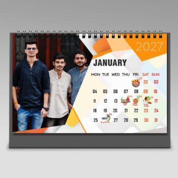 Alternative view of 2027 Personalized Desktop Calendar | Table top Photo Calendar | 9 x 6 Inches Horizontal Design 09