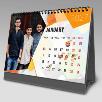 2027 Personalized Desktop Calendar | Table top Photo Calendar | 9 x 6 Inches Horizontal Design 09