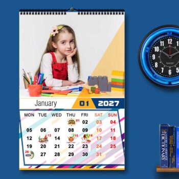 2027 Personalized Wall Calendar | 12 Pages Photo Calendar | 12×18 Inch Design 7