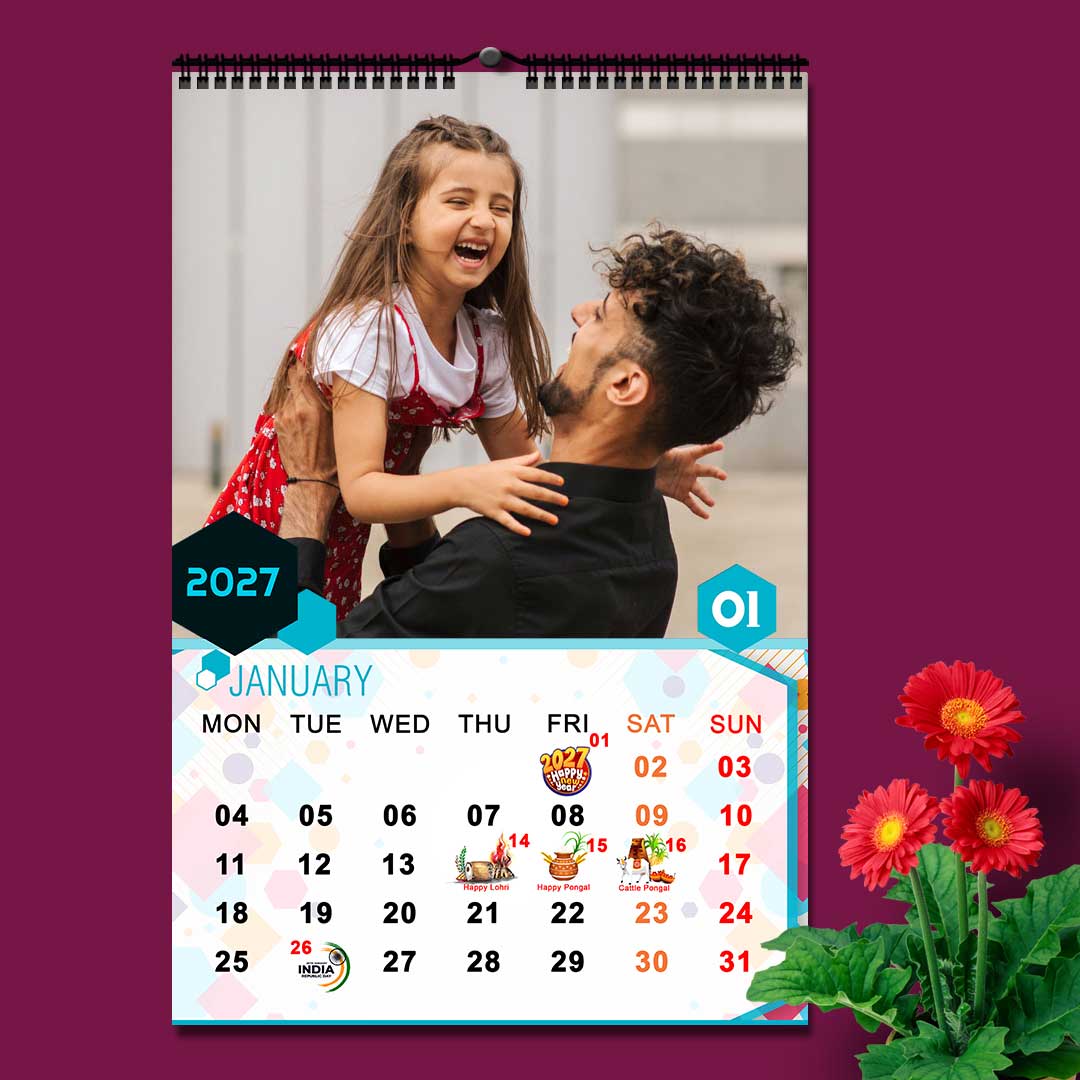 2027 Personalized Wall Calendar | 12 Pages Photo Calendar | 12×18 Inch Design 6