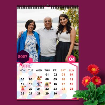 2027 Personalized Wall Calendar | 12 Pages Photo Calendar | 12×18 Inch Design 6 - Image 5