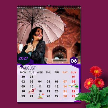 2027 Personalized Wall Calendar | 12 Pages Photo Calendar | 12×18 Inch Design 6 - Image 9