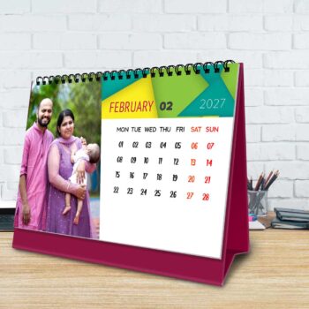 2027 Personalized Desktop Calendar | Table top Photo Calendar | 9 x 6 Inches Horizontal Design 03 - Image 4