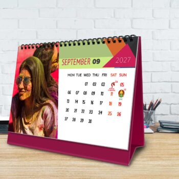 2027 Personalized Desktop Calendar | Table top Photo Calendar | 9 x 6 Inches Horizontal Design 03 - Image 11