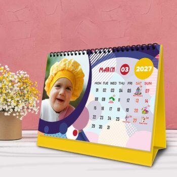 2027 Personalized Desktop Calendar | Table top Photo Calendar | 9 x 6 Inches Horizontal Design 04 - Image 5