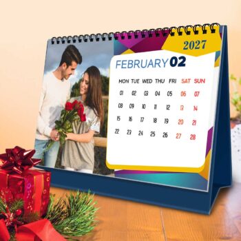 2027 Personalized Desktop Calendar | Table top Photo Calendar | 9 x 6 Inches Horizontal Design 05 - Image 4