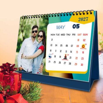 2027 Personalized Desktop Calendar | Table top Photo Calendar | 9 x 6 Inches Horizontal Design 05 - Image 7