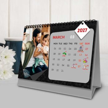 2027 Personalized Desktop Calendar | Table top Photo Calendar | 9 x 6 Inches Horizontal Design 06 - Image 5