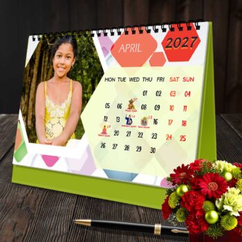 2027 Personalized Desktop Calendar | Table top Photo Calendar | 9 x 6 Inches Horizontal Design 08 - Image 6