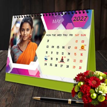 2027 Personalized Desktop Calendar | Table top Photo Calendar | 9 x 6 Inches Horizontal Design 08 - Image 7