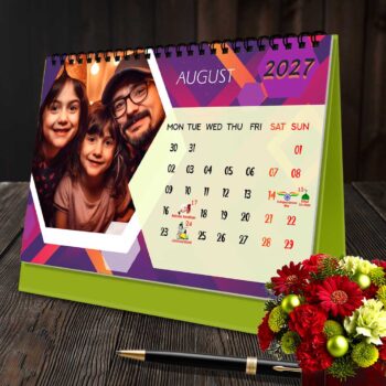 2027 Personalized Desktop Calendar | Table top Photo Calendar | 9 x 6 Inches Horizontal Design 08 - Image 10
