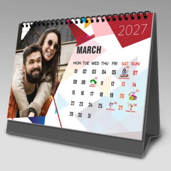 2027 Personalized Desktop Calendar | Table top Photo Calendar | 9 x 6 Inches Horizontal Design 09 - Image 5
