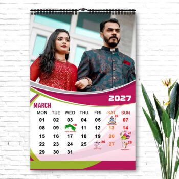 2027 Personalized Wall Calendar | 12 Pages Photo Calendar | 12×18 Inch Design 9 - Image 4
