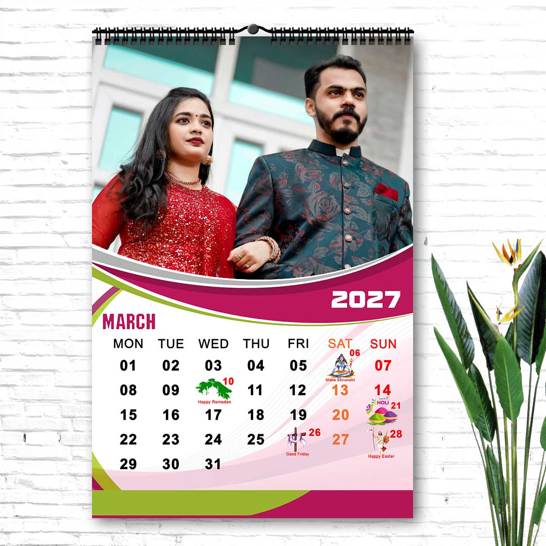 2027 Personalized Wall Calendar | 12 Pages Photo Calendar | 12×18 Inch Design 9 - Image 4