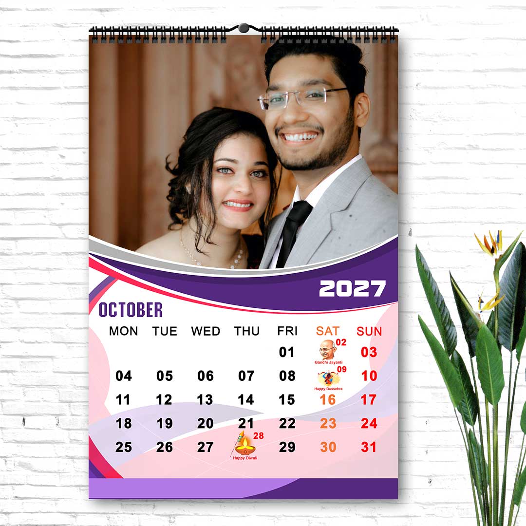 2027 Personalized Wall Calendar | 12 Pages Photo Calendar | 12×18 Inch Design 9 - Image 11