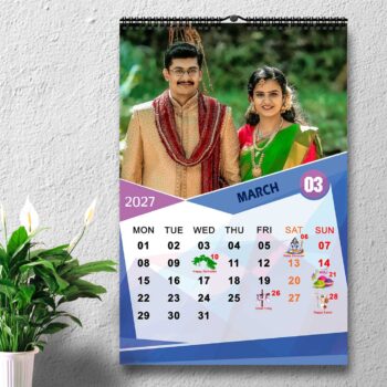 2027 Personalized Wall Calendar | 12 Pages Photo Calendar | 12×18 Inch Design 8 - Image 4