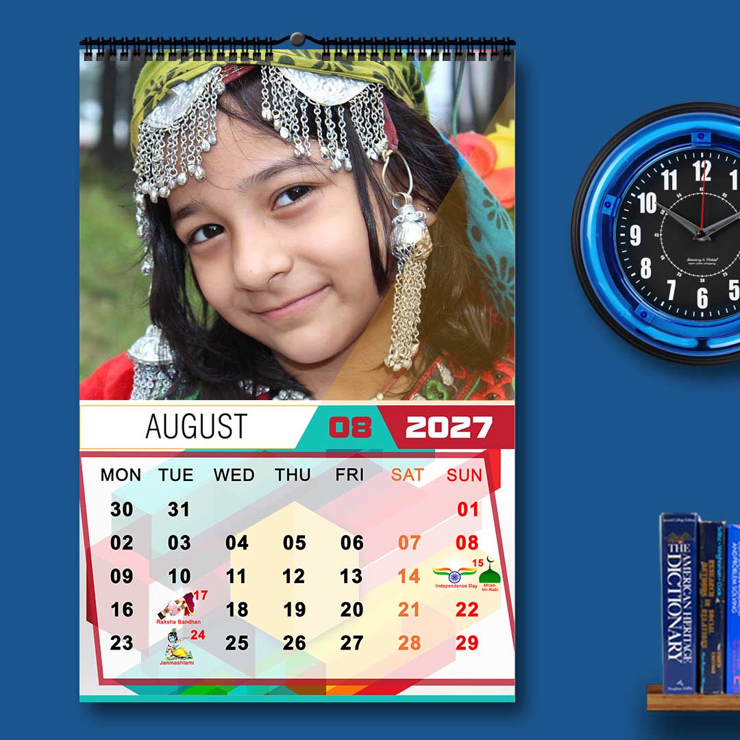 2027 Personalized Wall Calendar | 12 Pages Photo Calendar | 12×18 Inch Design 7 - Image 9