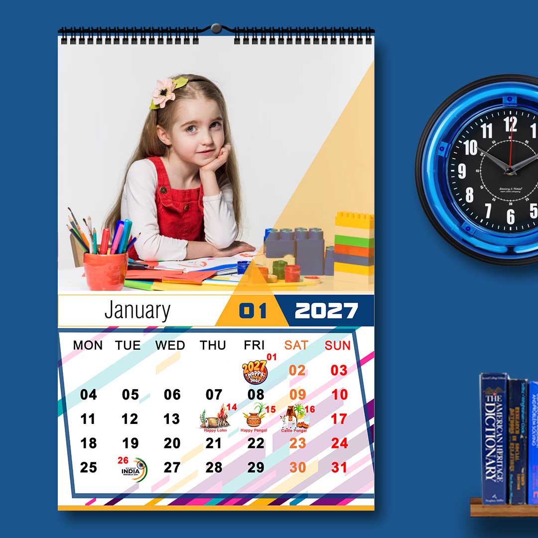 2027 Personalized Wall Calendar | 12 Pages Photo Calendar | 12×18 Inch Design 7