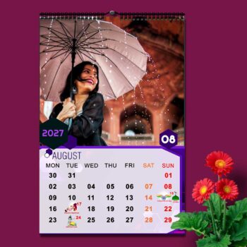 2027 Personalized Wall Calendar | 12 Pages Photo Calendar | 12×18 Inch Design 6 - Image 9
