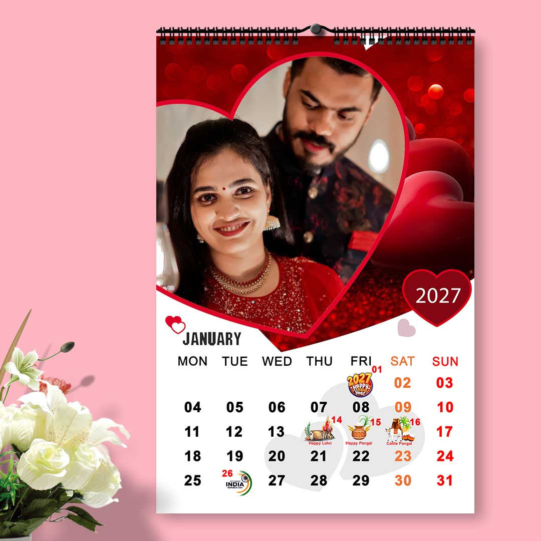 2027 Personalized Wall Calendar | 12 Pages Photo Calendar | 12×18 Inch Design 5