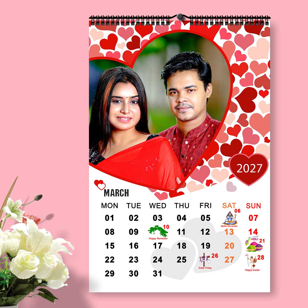 2027 Personalized Wall Calendar | 12 Pages Photo Calendar | 12×18 Inch Design 5 - Image 4