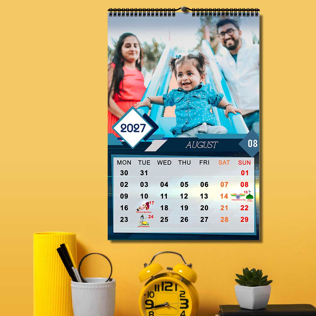 2027 Personalized Wall Calendar | 12 Pages Photo Calendar | 12×18 Inch Design 4 - Image 9