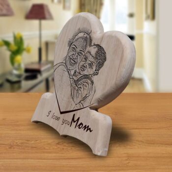 Personalized Wooden Engraving Photo Frame & Plaques Heart Design 10 6