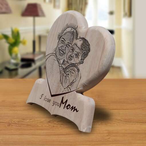 Personalized Wooden Engraving Photo Frame & Plaques Heart Design 10 2
