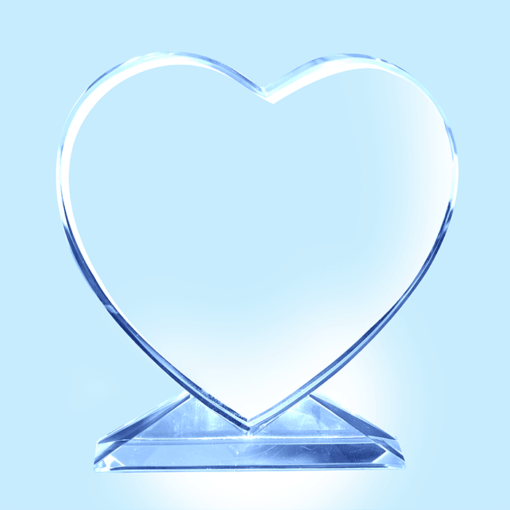 Personalized UV print Crystal Heart 2