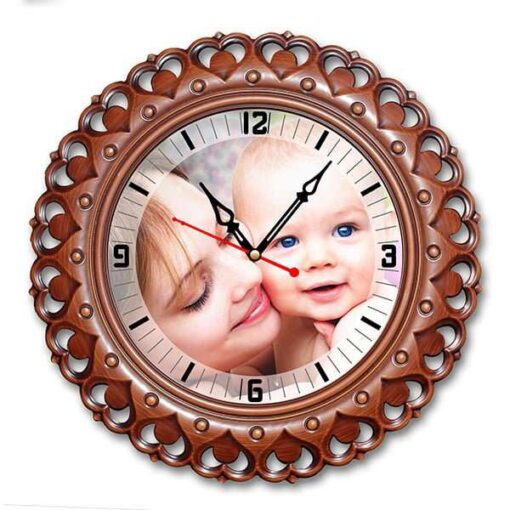 Personalized Photo Wall Clock Heart Design 6 1