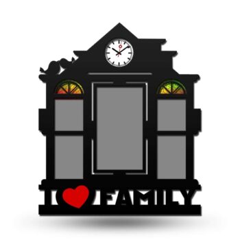 Personalized Family Love Collage Photo Frame With Clock 4