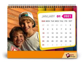 2023- Personalized Desk Calendar in Orange Design