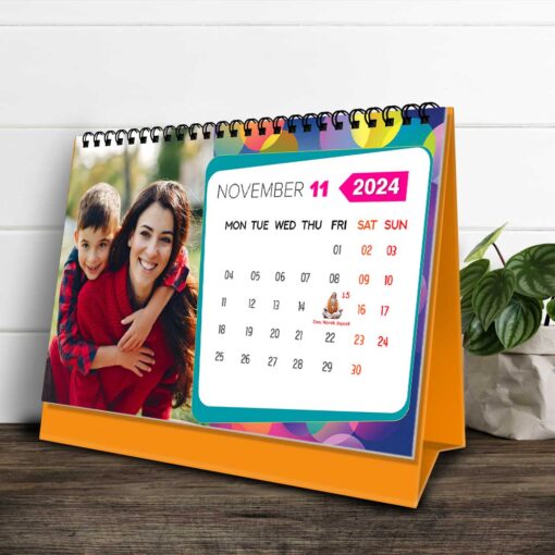 2024 Personalized Desktop Calendar | Table top Photo Calendar | 9 x 6 Inches Horizontal Design 10 13