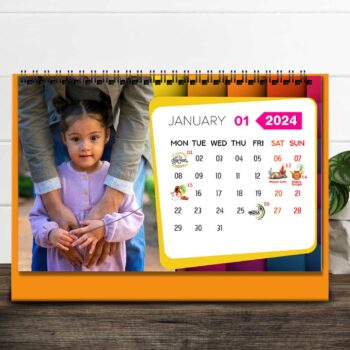 2024 Personalized Desktop Calendar | Table top Photo Calendar | 9 x 6 Inches Horizontal Design 10 17