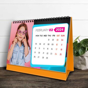 2024 Personalized Desktop Calendar | Table top Photo Calendar | 9 x 6 Inches Horizontal Design 10 18