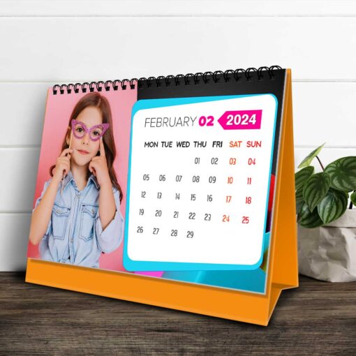 2024 Personalized Desktop Calendar | Table top Photo Calendar | 9 x 6 Inches Horizontal Design 10 4
