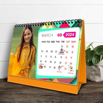 2024 Personalized Desktop Calendar | Table top Photo Calendar | 9 x 6 Inches Horizontal Design 10 19