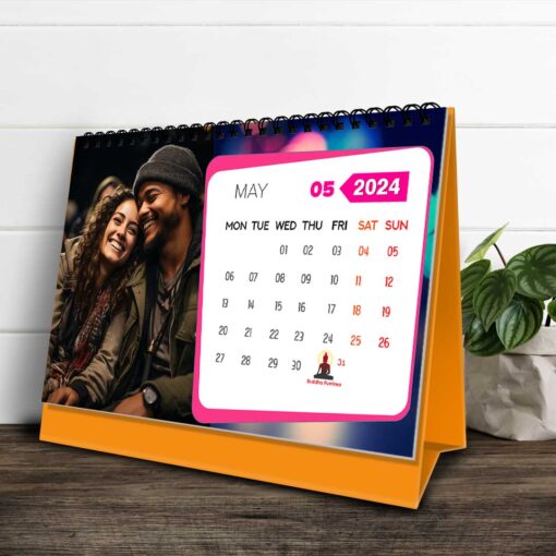 2024 Personalized Desktop Calendar | Table top Photo Calendar | 9 x 6 Inches Horizontal Design 10 7