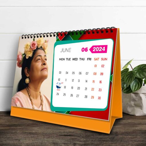 2024 Personalized Desktop Calendar | Table top Photo Calendar | 9 x 6 Inches Horizontal Design 10 8