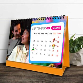 2024 Personalized Desktop Calendar | Table top Photo Calendar | 9 x 6 Inches Horizontal Design 10 25