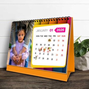 2026 Personalized Desktop Calendar | Table top Photo Calendar | 9 x 6 Inches Horizontal Design 10