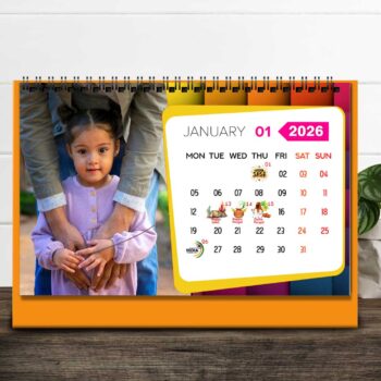 Alternative view of 2026 Personalized Desktop Calendar | Table top Photo Calendar | 9 x 6 Inches Horizontal Design 10