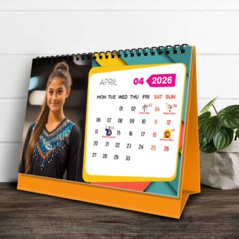 2026 Personalized Desktop Calendar | Table top Photo Calendar | 9 x 6 Inches Horizontal Design 10 5