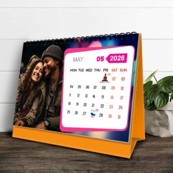 2026 Personalized Desktop Calendar | Table top Photo Calendar | 9 x 6 Inches Horizontal Design 10 6