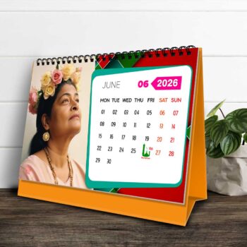 2026 Personalized Desktop Calendar | Table top Photo Calendar | 9 x 6 Inches Horizontal Design 10 7