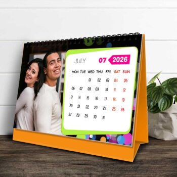 2026 Personalized Desktop Calendar | Table top Photo Calendar | 9 x 6 Inches Horizontal Design 10 8