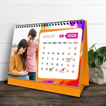 2026 Personalized Desktop Calendar | Table top Photo Calendar | 9 x 6 Inches Horizontal Design 10 9